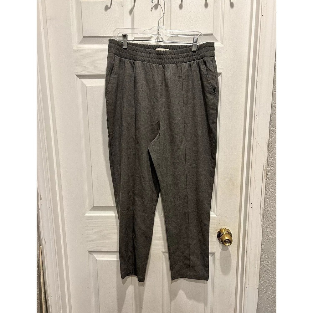 Abercrombie & Fitch Womens Pull On Straight Ankle Pants Charcoal Grey Size L NEW